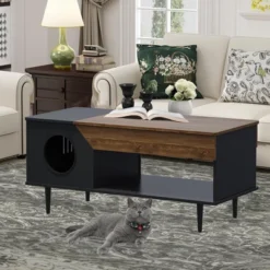45'' Black Coffee Table Cat Tables Living Room With Storage Drawer, Wooden Rustic Coffee Tables With Cat House 16 45'' Black Coffee Table Cat Tables Living Room With Storage Drawer, Wooden Rustic Coffee Tables With Cat House -House Beautiful GUEST edf755e3 58d5 44d2 876c 9d17c8b9c9f0