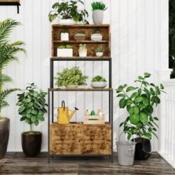 5-Tier Bakers Rack With Power Outlet, 67.7'' Microwave Stand With Storage Cabinet & Open Shelves 13 5-Tier Bakers Rack With Power Outlet, 67.7'' Microwave Stand With Storage Cabinet & Open Shelves -House Beautiful GUEST ef4a0a4c 4538 4474 a204 f432f979a57e