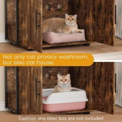 Cat Litter Box Enclosure With Platform – 3-Tier Storage Cabinet & Hidden Litter Box, 19.7”W X 17”D X 22.7”H, 150lb Capacity, Brown -House Beautiful GUEST efc4618b f20e 4d8e be90 03d717908b1e