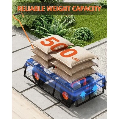 Heavy Duty Steel Garden Wagon Cart Capacity With Removable Sides Tires For Yard Lawn Farm Warehouse 3 Heavy Duty Steel Garden Wagon Cart Capacity With Removable Sides Tires For Yard Lawn Farm Warehouse
