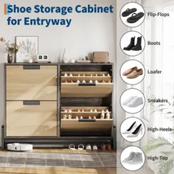 Shoe Cabinet Storage For Entryway, Narrow Shoe Organizers With 4 Flip Drawers, Freestanding With Metal Legs, Large Shoe Rack With Adjustable Shelves 15 Shoe Cabinet Storage For Entryway, Narrow Shoe Organizers With 4 Flip Drawers, Freestanding With Metal Legs, Large Shoe Rack With Adjustable Shelves -House Beautiful GUEST efff90bb e74d 4068 91f9 ecce60d19d72
