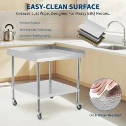 24x24x30 Inch Equipment Grill Stand Table Stainless Steel NSF Certified 400 Lbs Capacity With Adjustable Legs -House Beautiful GUEST f0dc27ae 95d5 4c35 8a61 82e992b07cc6