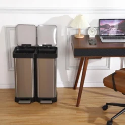 16 Gallon (60L) Stainless Steel Dual Compartment Trash & Recycling Bin | Fingerprint - Resistant 13 16 Gallon (60L) Stainless Steel Dual Compartment Trash & Recycling Bin | Fingerprint - Resistant -House Beautiful GUEST f15bbab5 0abe 4def baeb ee4624d6a897