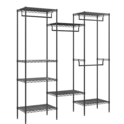 Heavy Duty Metal Clothing Rack, Freestanding Garment Organizer With 4 Hanging Rods And 8 Adjustable Shelves For Closet, Black 17 Heavy Duty Metal Clothing Rack, Freestanding Garment Organizer With 4 Hanging Rods And 8 Adjustable Shelves For Closet, Black -House Beautiful GUEST f20f8d44 c131 4c93 8796 7cc55903a09d
