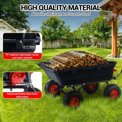 900 Lbs Garden Dump Cart With 10In Tires, Heavy Duty Poly Yard Cart With 180°Rotating Handle And Quick Release System, Utility ATV Trailer 7 900 Lbs Garden Dump Cart With 10In Tires, Heavy Duty Poly Yard Cart With 180°Rotating Handle And Quick Release System, Utility ATV Trailer - Image 5