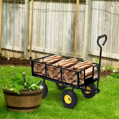 900 Lbs Steel Garden Cart, Heavy Duty Metal Garden Wagon With 10" Wheels, All-Terrain Wagon With 180° Rotating Handle & Removable Sides 12 900 Lbs Steel Garden Cart, Heavy Duty Metal Garden Wagon With 10" Wheels, All-Terrain Wagon With 180° Rotating Handle & Removable Sides - Image 10