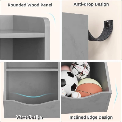 Toy Storage Cabinet, Three-Tier Kids Bookshelf And Bookcase For Storage Books And Toys, Multi Shelf With Cubby Cabinet 8 Toy Storage Cabinet, Three-Tier Kids Bookshelf And Bookcase For Storage Books And Toys, Multi Shelf With Cubby Cabinet - Image 6