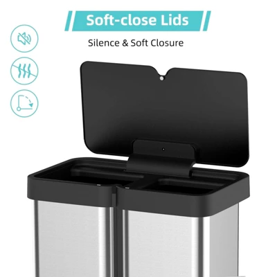 Automatic Motion Sensor Trash Can, 60L/16 Gal Touchless Smart Garbage Bin With Soft-Close Lid, Hands-Free Auto Open/Close 5 Automatic Motion Sensor Trash Can, 60L/16 Gal Touchless Smart Garbage Bin With Soft-Close Lid, Hands-Free Auto Open/Close - Image 4