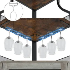 5-Tier Corner Bar Cabinet With Glass Holder & Barn Door, Farmhouse Liquor Storage With Adjustable Shelf For Kitchen, Dining Room, Home Bar, Retro -House Beautiful GUEST f366ae73 f62f 49fd 8c23 eba9b4d15ff6