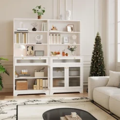 Kitchen Pantry Cabinet, 62 Inch Freestanding Hutch Cupboard With Large Countertop -House Beautiful GUEST f38f050f f5a5 4af2 a17e 06dfab2b3d84