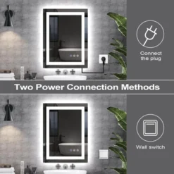 LED Bathroom Mirror With Front And Backlight,24x32 Inch Black Framed Gradient Front And Backlit LED Mirror For Bathroom -House Beautiful GUEST f483472d bb8a 4e43 9b93 d3f1374afa8a