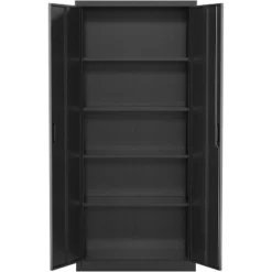 71" Metal Storage Cabinet With Doors, Lock And 4 Adjustable Shelves, Tall Pantry Cabinet For Garage, Office, Bedroom, Shop, Craft Room, Black -House Beautiful GUEST f56f4cfb 2d20 4ac1 8097 828984d648c7