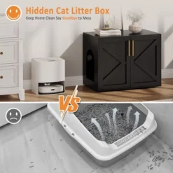 Cat Litter Box Enclosure, Hidden Cat Litter Box Furniture With With 2 Doors And Pads, Wooden Kitty Litter Box Cabinet Furniture -House Beautiful GUEST f65283f5 c332 4b59 a9d8 f6bc88c360be