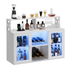 Freestanding Liquor Cabinet Bar For Home Living Room, Office, Dining Room, Kitchen Sideboard Bar Cabinet With LED Lights -House Beautiful GUEST f6e97d1f 49b3 48b1 a67d ee7fcce7a57b