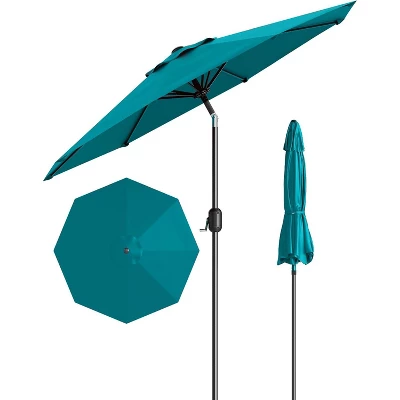 10FT Outdoor Patio Umbrella Portable Sun Shade With Push Button Tilt And Crank 10 10FT Outdoor Patio Umbrella Portable Sun Shade With Push Button Tilt And Crank - Image 8