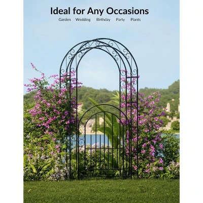 8.8 FT Birdcage Shape Garden Arch, Reinforced Metal Arbor For Climbing Flowers, Rust-Resistant Wedding Pergola 4 8.8 FT Birdcage Shape Garden Arch, Reinforced Metal Arbor For Climbing Flowers, Rust-Resistant Wedding Pergola - Image 2
