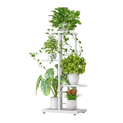Metal Plant Shelf, Flower Shelf With 4 Levels, Flower Stand, Garden, Plant Stairs, Multi-Levels, For Indoor Balcony, Living Room, Outdoor 9 Metal Plant Shelf, Flower Shelf With 4 Levels, Flower Stand, Garden, Plant Stairs, Multi-Levels, For Indoor Balcony, Living Room, Outdoor - Image 7