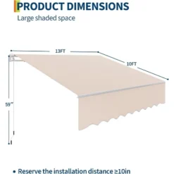 10' X 8' Retractable Awnings For Patio - Outdoor Sunshade Shelter With Heavy Duty Aluminum Frame -House Beautiful GUEST f8cf7a21 2f86 4cab 8391 7bc1e03dd238