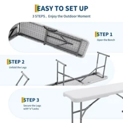 Portable Folding Bench 6 Foot 2 Pack, Plastic Foldable Bench HDPE BenchTop With Carrying Handle 12 Portable Folding Bench 6 Foot 2 Pack, Plastic Foldable Bench HDPE BenchTop With Carrying Handle -House Beautiful GUEST f96f3015 960f 4862 be89 70837558edba