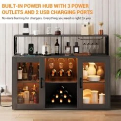 Freestanding Liquor Cabinet Bar For Home Living Room, Office, Dining Room, Kitchen Sideboard Bar Cabinet With LED Lights -House Beautiful GUEST f9fe44c6 31bb 4dcf a4a6 58a7d1675551