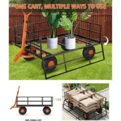 Heavy Duty Steel Garden Cart, 500 LBS Capacity 3 In 1 Pullable Garden Wagon With 10" Wheels, For Gardening Soil, Tools, And Plant Transport 15 Heavy Duty Steel Garden Cart, 500 LBS Capacity 3 In 1 Pullable Garden Wagon With 10" Wheels, For Gardening Soil, Tools, And Plant Transport -House Beautiful GUEST fa528ecc bb0a 43cc a4e0 068cd5f4e5dd