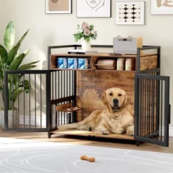 Indoor Dog Crate Furniture With Storage Shelf & Anti-Chew Design - Kennel For Small To Large Dogs 15 Indoor Dog Crate Furniture With Storage Shelf & Anti-Chew Design - Kennel For Small To Large Dogs -House Beautiful GUEST fae859a0 8b69 44a3 8f55 dbfa8aa420c9