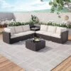 Rattan Patio Sectional Sofa Set 8 Pieces Outdoor Wicker Furniture Couch Patio Storage Table Coffee Table Backyard Furniture Conversation SetGray Sofa -House Beautiful GUEST faf6dab9 e4ce 4b33 8976 09a7a3f29343