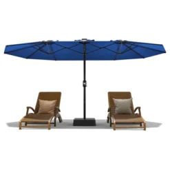 15 FT Double-Sided Rectangle Patio Market Umbrella With Base, Heavy Duty Waterproof And Windproof Umbrella, For Poolside, Lawn & Backyard 23 15 FT Double-Sided Rectangle Patio Market Umbrella With Base, Heavy Duty Waterproof And Windproof Umbrella, For Poolside, Lawn & Backyard -House Beautiful GUEST fb109b22 b1be 43f0 a395 81c9938967ba