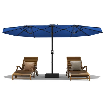 15 FT Double-Sided Rectangle Patio Market Umbrella With Base, Heavy Duty Waterproof And Windproof Umbrella, For Poolside, Lawn & Backyard 13 15 FT Double-Sided Rectangle Patio Market Umbrella With Base, Heavy Duty Waterproof And Windproof Umbrella, For Poolside, Lawn & Backyard - Image 11