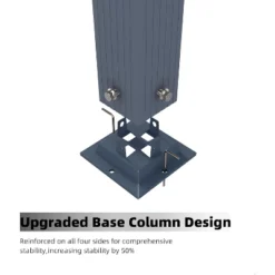 12x20ft Extra Large Aluminum Pergola With Adjustable Canopy, 4-Side Anchoring, Khaki Frame & Curtains, UV & Water Resistant