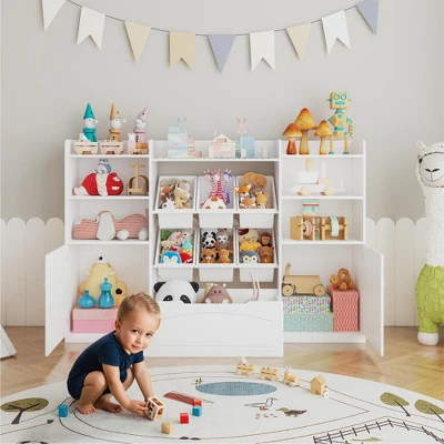 Kids Toy Storage Organizer With 6 Removable Toy Bins, 4-Tier Toy Organizers Kid Bookshelf And Toy Storage For Study Room, Big 6 Kids Toy Storage Organizer With 6 Removable Toy Bins, 4-Tier Toy Organizers Kid Bookshelf And Toy Storage For Study Room, Big - Image 4