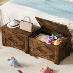 Jojoka Storage Chest, Storage Bench With Safety Hinge, Farmhouse Style Wooden Toy Chest For Entryway, -House Beautiful GUEST fcf124bb 6596 45ec 82ac d8bbba520739