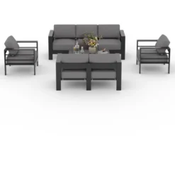 Aluminum Patio Furniture Set 7 Seats, 5 PCS Outdoor Sectional Sofa With Table, All-Weather Conversation Set 17 Aluminum Patio Furniture Set 7 Seats, 5 PCS Outdoor Sectional Sofa With Table, All-Weather Conversation Set -House Beautiful GUEST fd300c97 85e3 49a0 91fe ab789cc8fb3b
