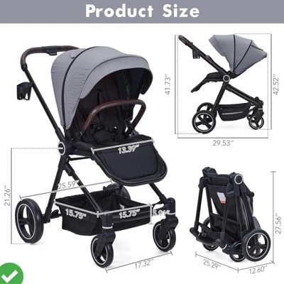 Baby Stroller Lightweight Infant Stroller W/ Storage Basket Convenient One-Hand Fold Travel Stroller W/Adjustable Footrest 8 Baby Stroller Lightweight Infant Stroller W/ Storage Basket Convenient One-Hand Fold Travel Stroller W/Adjustable Footrest - Image 6