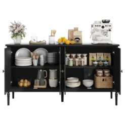 Large Sideboard Cabinet, 59" Modern Credenza Buffet Table Coffee Bar Wine Bar, Storage Cabinet With Adjustable Shelves 14 Large Sideboard Cabinet, 59" Modern Credenza Buffet Table Coffee Bar Wine Bar, Storage Cabinet With Adjustable Shelves -House Beautiful GUEST fe3e1602 126d 4f65 a2c3 8c19fbd52cbd