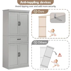 Pantry Cabinet,70" Tall Kitchen Pantry Cabinet With 2 Doors And 3 Adjustable Shelves, Freestanding Modern Storage Cupboard -House Beautiful GUEST ff79d957 7c10 4178 a1d2 027da16d3321