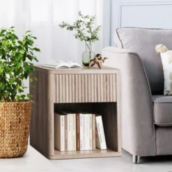 Night Stand Set Of 2 With Fluted Drawer Storage End Table, Mid Century Wood Night Stands -House Beautiful GUEST ff986776 54bb 4c03 8caf 0dc7c75e18f7